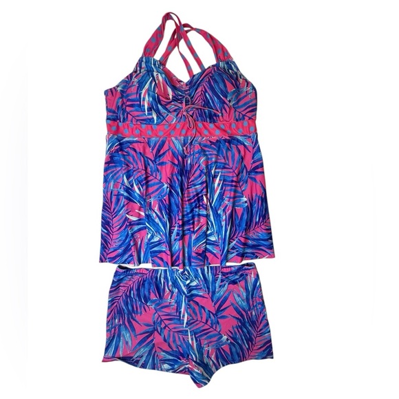Swimsuits For All Other - Swimsuits for All Two Piece Skirt Swimsuit Tankini Tropical NEW Size 5XL